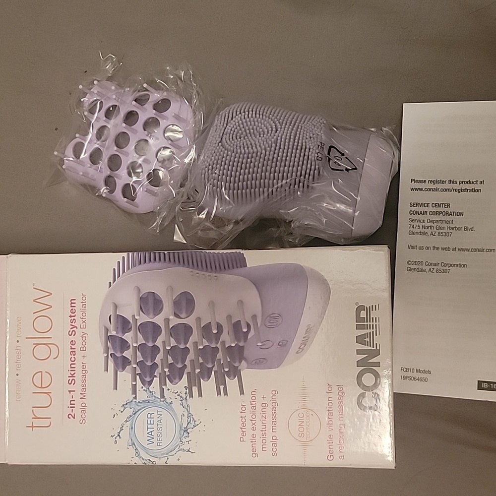Conair scalp massager + body exfoliator